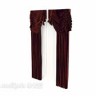 Wine red curtain max curtain 3d model .