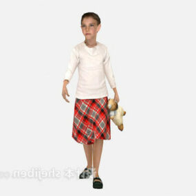 Woman With Doll 3d model
