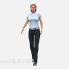 Wanita berjalan model 3d.