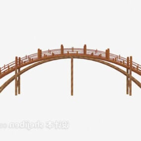 Model 3D drewnianego mostu łukowego
