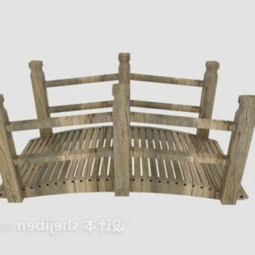 نموذج جسر خشبي خارجي ثلاثي الأبعاد