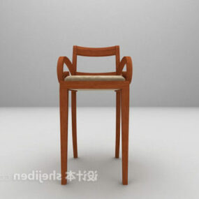 Simple Wood Bar Chair 3d model