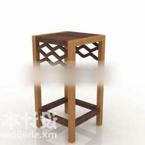Wood Flower Rack Furniture 3d model
