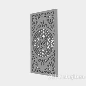 Screen Partition Carved Holes Pattern 3d model