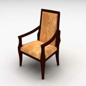 كرسي خشب فردي نموذج ثلاثي الأبعاد