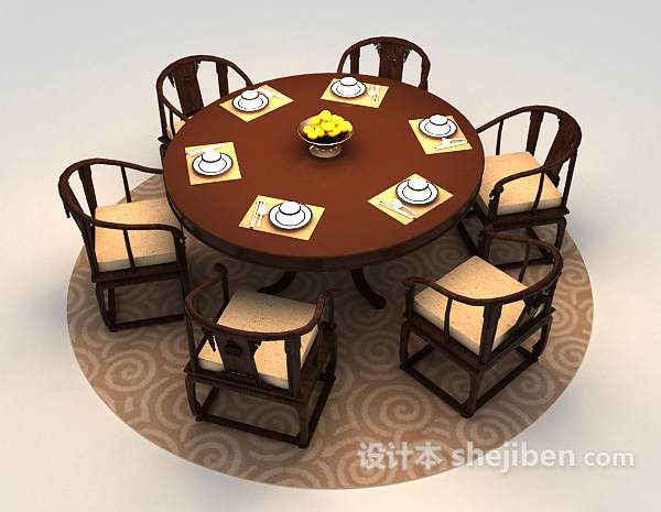Round Wood Dinning Table Chair