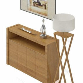 Modern Style Hall Cabinet Wood Material 3d model