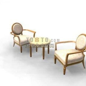 European Hotel Elegant Furniture Chair Table 3d model