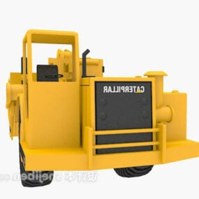 Modelo 3d de vehículo pesado excavadora amarilla