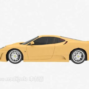 Жовтий спортивний седан 3d модель