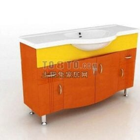 خزانة حمام لون أصفر موديل 3D