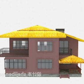Keltainen kattohuvila 3d-malli