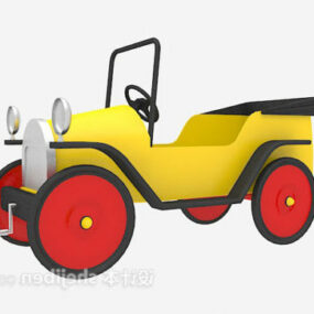 Yellow Plastic Toy Car 3d model