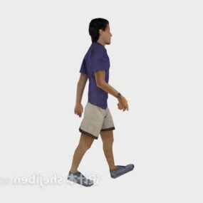 Figura masculina joven caminando modelo 3d