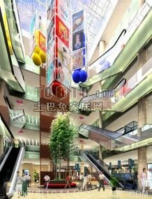 Chinese Mall Interior Building 3d model