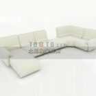 Corner Sectional Sofa White Textile