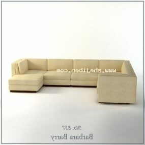 Beige Corner Sofa 3d model