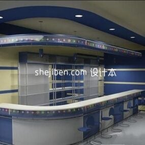 Curved Bar Counter 3d-modell