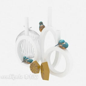 Decoration Of White Ceramic Vase Pot 3d model