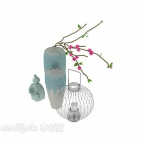 Various Glass Vase Bronze Vase 3d model