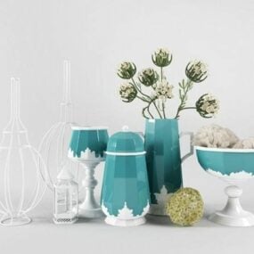 Modern Plant Potted Vase Decorative 3d model