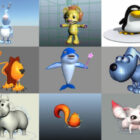 10 animales de dibujos animados Maya Modelos 3D - Semana 2020-38