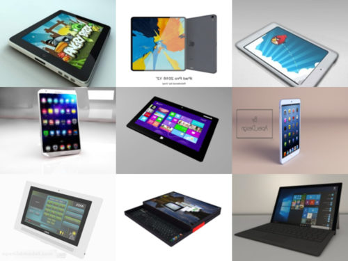 Coleção de 10 modelos 3D gratuitos de tablet digital