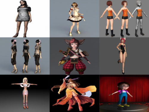 Κορίτσι με 10 χαρακτήρες Maya 3D Μοντέλα - Εβδομάδα 2020-38