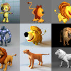 10 حيوان الأسد Maya نماذج ثلاثية الأبعاد - الأسبوع 3-2020