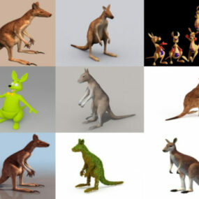 10 Koleksi Model 3D Percuma Kangaroo Realistik