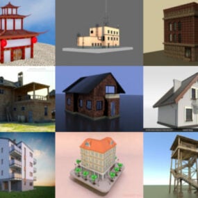 12 ساختمان رایگان Blender مدل های سه بعدی - هفته 3-2020