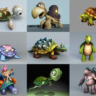 12 Cartoon Turtle Free 3D -mallikokoelma