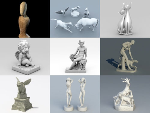 12 の庭園像の無料 3D モデル – 2020-39 週