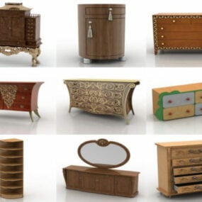 12 3D моделей деревянных шкафчиков - коллекция Неделя 2020-36