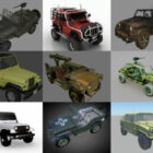 15 colección de modelos 3D sin coches Jeep antiguos