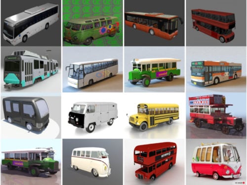 16 Vehicle Bus Free 3D Models – Week 2020-40