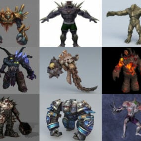 20 3D Monster Character Ücretsiz 3D Modeller