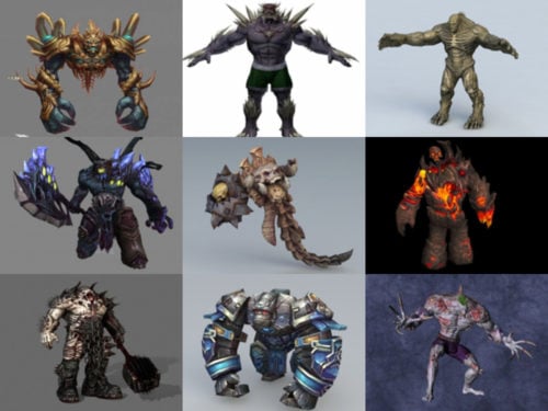 20 3D Monster Character Free 3D Models