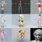 20 Beauty Anime Character Kostenlose 3D-Modellsammlung