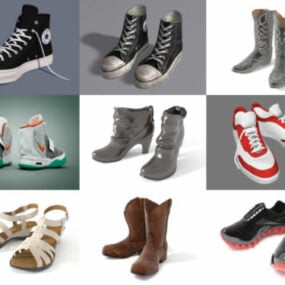 20 Güzellik Moda Ayakkabıları Ücretsiz 3D Modeller Koleksiyonu