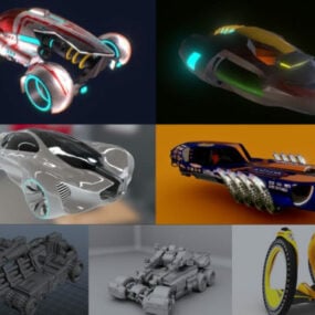 10 Sci-fi Car 3D Modeller Collection