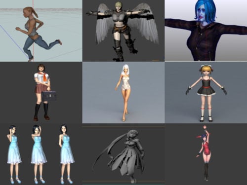 Topp 10 animerte jentefri 3D-modeller