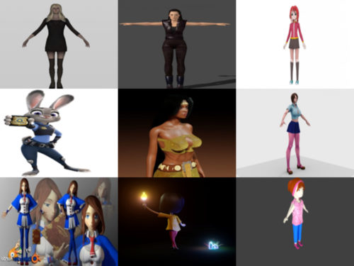 Top 10 Blender Girl 3D Models – Week 2020-37 Collection
