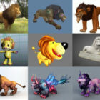 Top 15 3D Lion Collection Gratis 3D-modeller