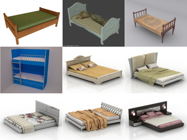 10 3ds Max Bed 3D Models – Day 15 Oct 2020
