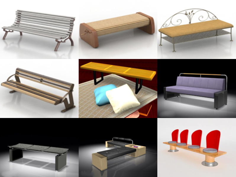 10 3ds Max Bench 3D Models – Day 18 Oct 2020