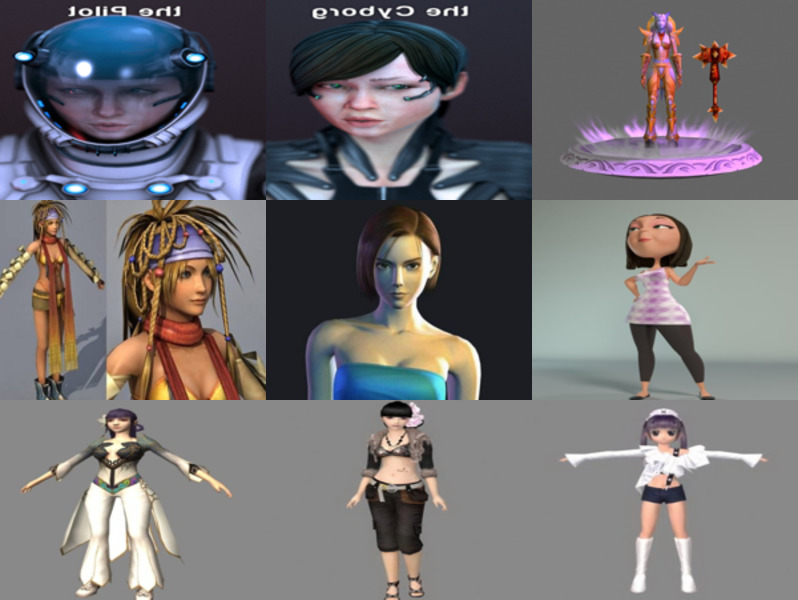 10 3ds Max 3D-моделі Character Girl - День 16 жовтня 2020