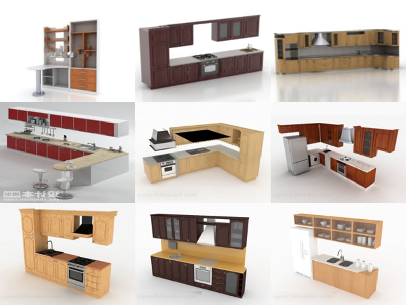 10 3ds Max Mẫu tủ bếp 3D - Ngày 16 tháng 2020 năm XNUMX