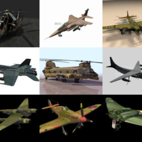 10 3ds Max Mô hình 3D máy bay quân sự - Ngày 18 tháng 2020 năm XNUMX