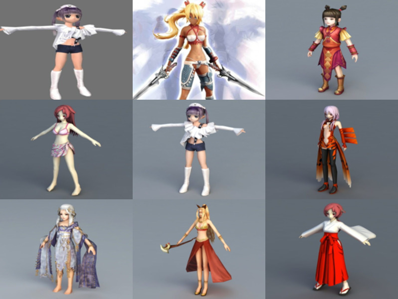 10 Anime Girl Free 3D Models Character – Week 2020-43